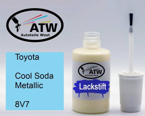 Toyota, Cool Soda Metallic, 8V7: 20ml Lackstift, von ATW Autoteile West.